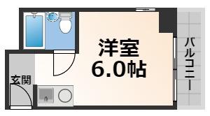 パシフィック今里II(ワンルーム/6階)の間取り写真
