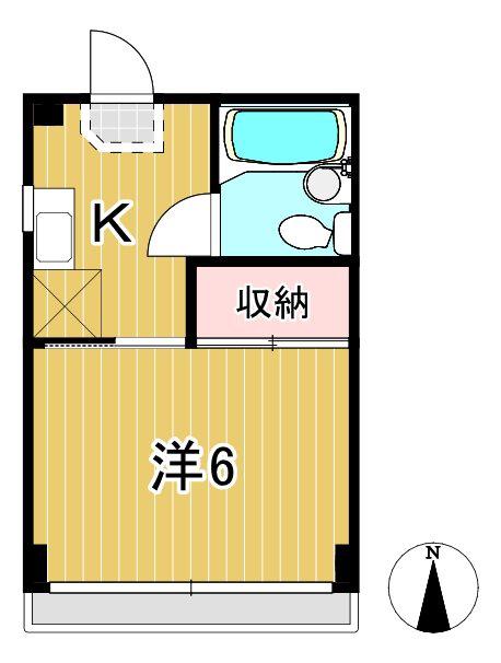 クレール池の川(1K/3階)の間取り写真