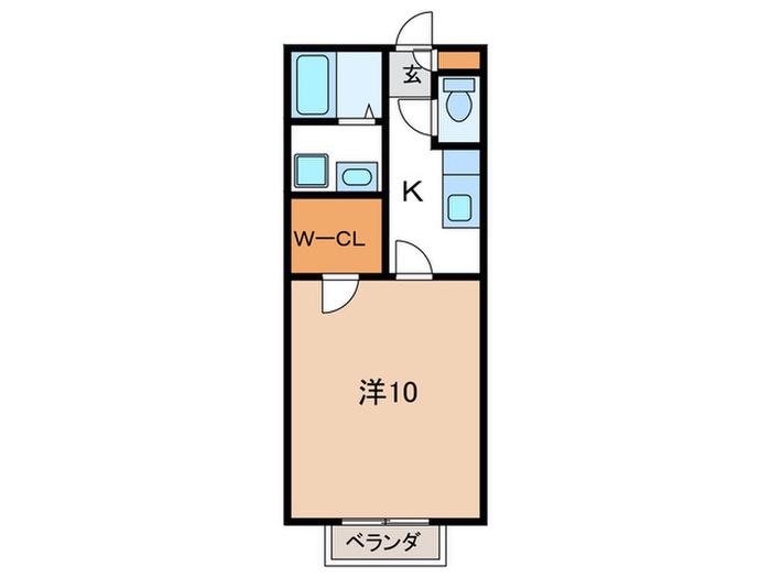 アムールサンポー(1K/2階)の間取り写真