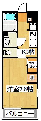 リブリ・リヴァージュ(1K/1階)の間取り写真