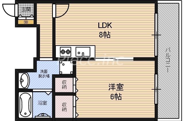 ラフィーネシャンブル(1LDK/7階)の間取り写真