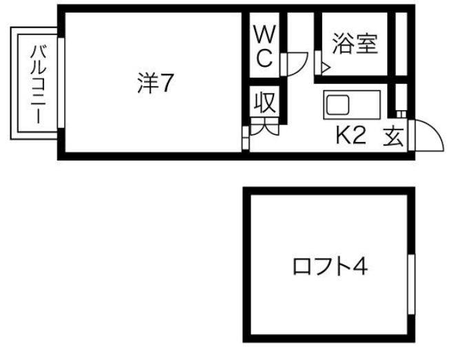ラミアカーサ(1K/2階)の間取り写真