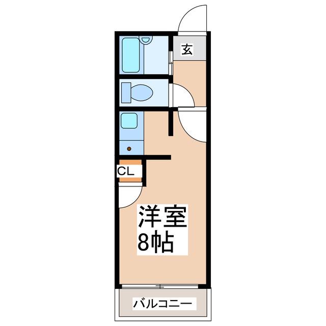 ブライトハイム(ワンルーム/2階)の間取り写真