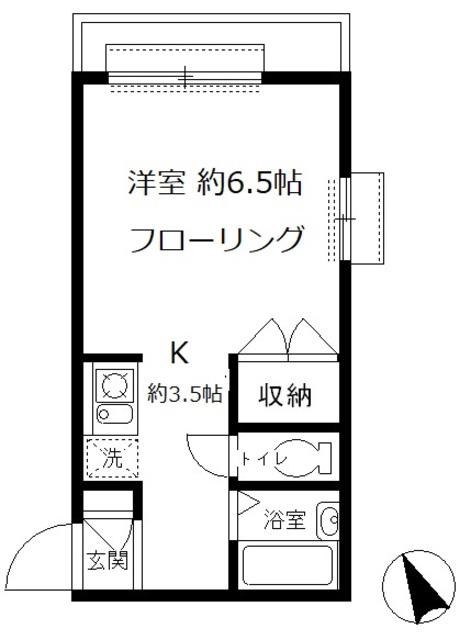 ハイムミユキ(1K/3階)の間取り写真