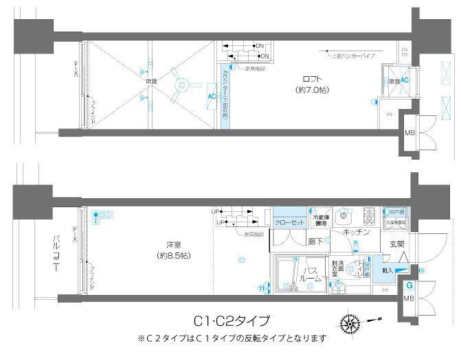 ZOOM麻布十番 ズーム麻布十番(1K/5階)の間取り写真
