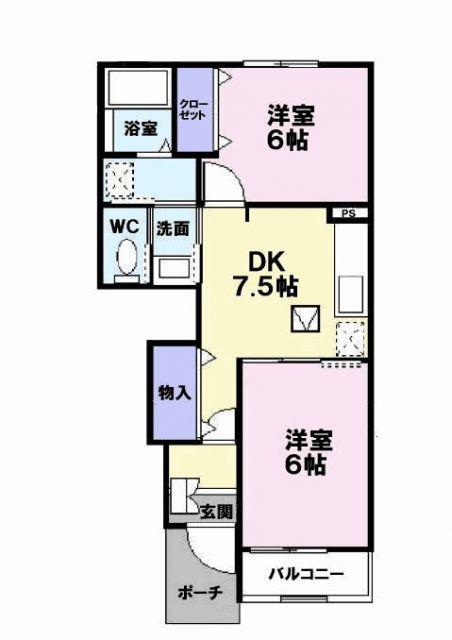 ディクテットFK 2(2DK/1階)の間取り写真