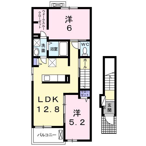 ファミール中央(2LDK/2階)の間取り写真