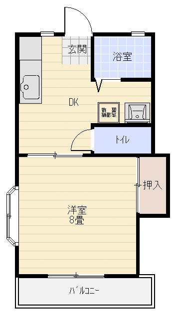 ハイツ昭和 篠原(1DK/1階)の間取り写真