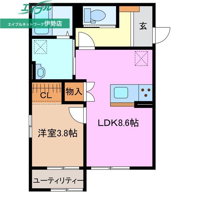 ONE小俣(1LDK/2階)の間取り写真
