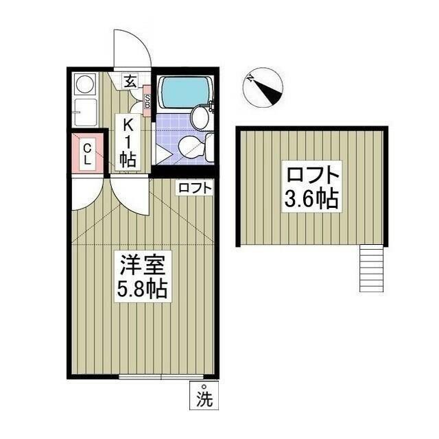 ソレイユ本郷セブン(1K/1階)の間取り写真