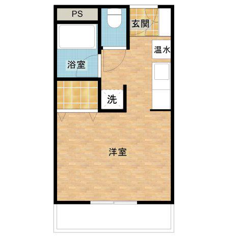 パインハウス(1K/4階)の間取り写真