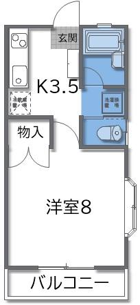 ボンジュール(1K/2階)の間取り写真