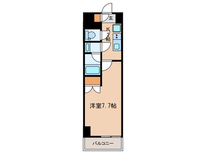 ALTERNA神楽坂I(1K/7階)の間取り写真