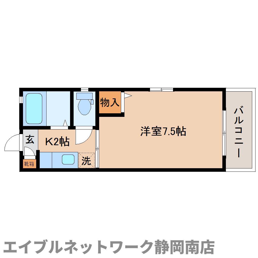 シャルム静香B(1K/2階)の間取り写真