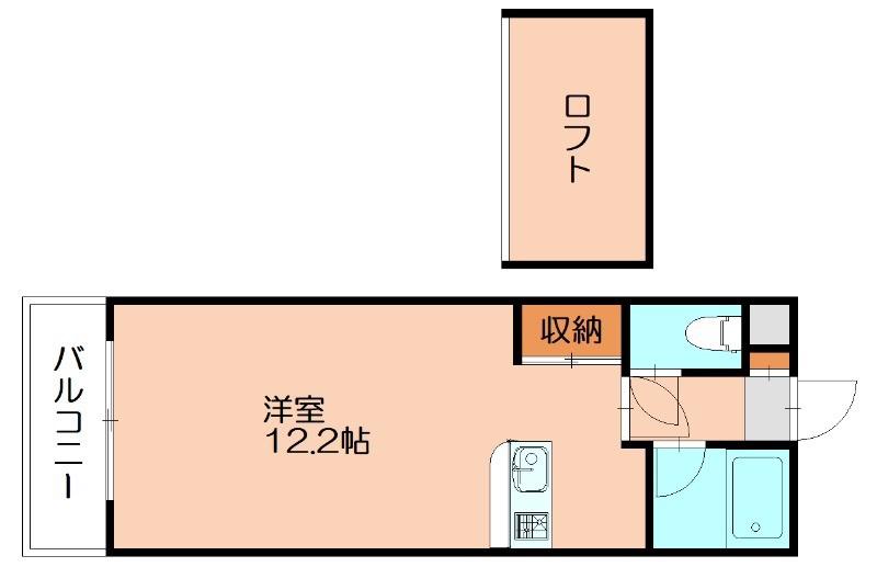 コーポ戸原(ワンルーム/2階)の間取り写真