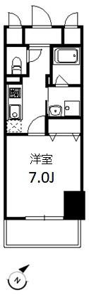 グランリド-(1K/4階)の間取り写真