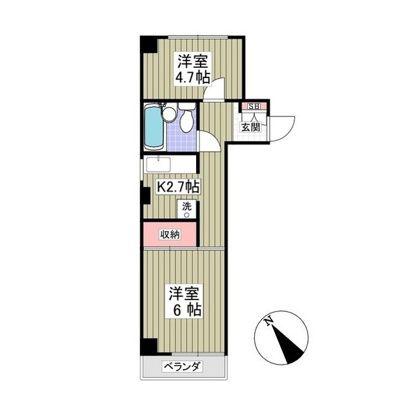 ベルメゾン並木(2K/3階)の間取り写真