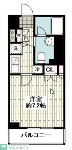 シティタワー横濱(1K/8階)の間取り写真