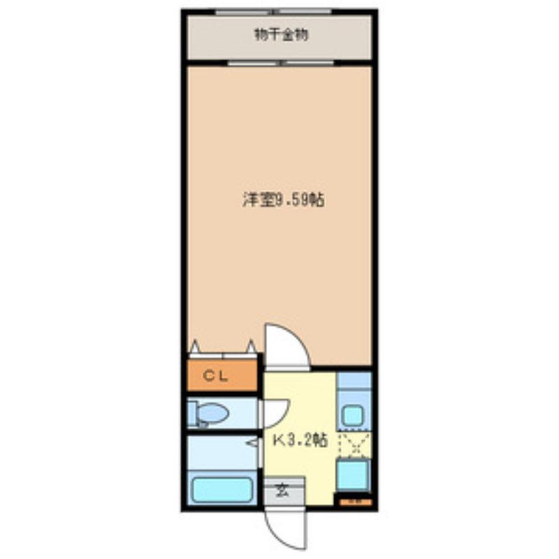 IMA V(1K/2階)の間取り写真