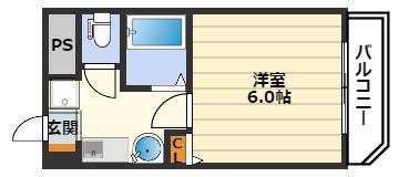 エスティライフ梅田北(1K/6階)の間取り写真