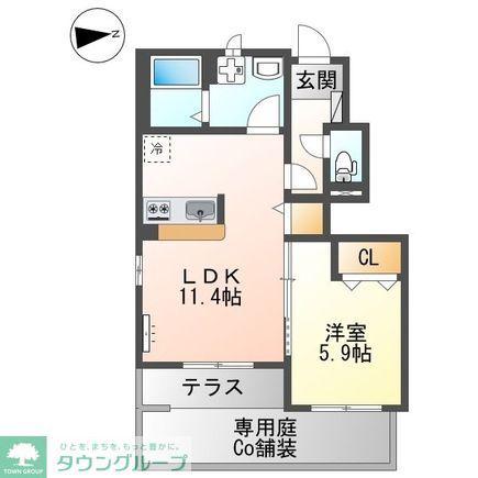 RUSCELLO(1LDK/1階)の間取り写真