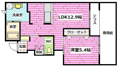 シルフィード.N(1LDK/1階)の間取り写真