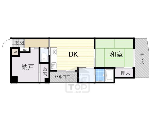 シャトー柴原(1SDK/1階)の間取り写真