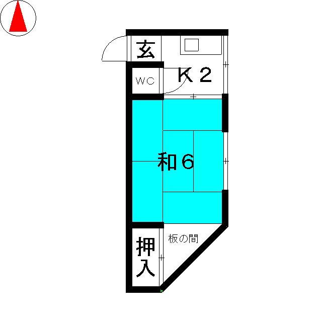 平野ビル(1K/3階)の間取り写真