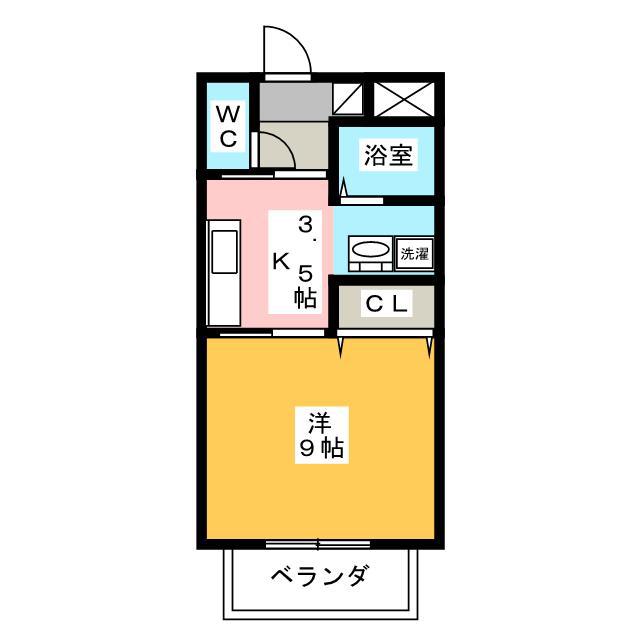 キートス(1K/1階)の間取り写真