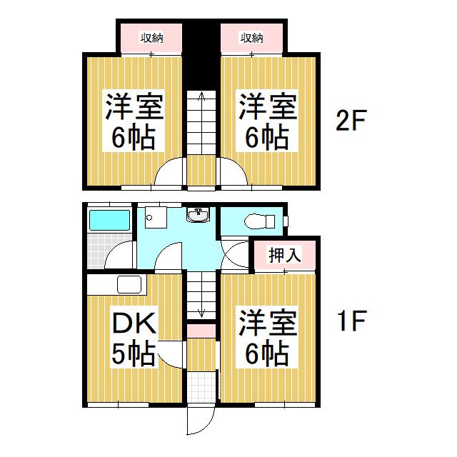 ハイム徳間(3DK/1階)の間取り写真