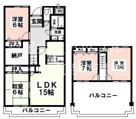 エレガンテヒロ(4LDK/5階)の間取り写真