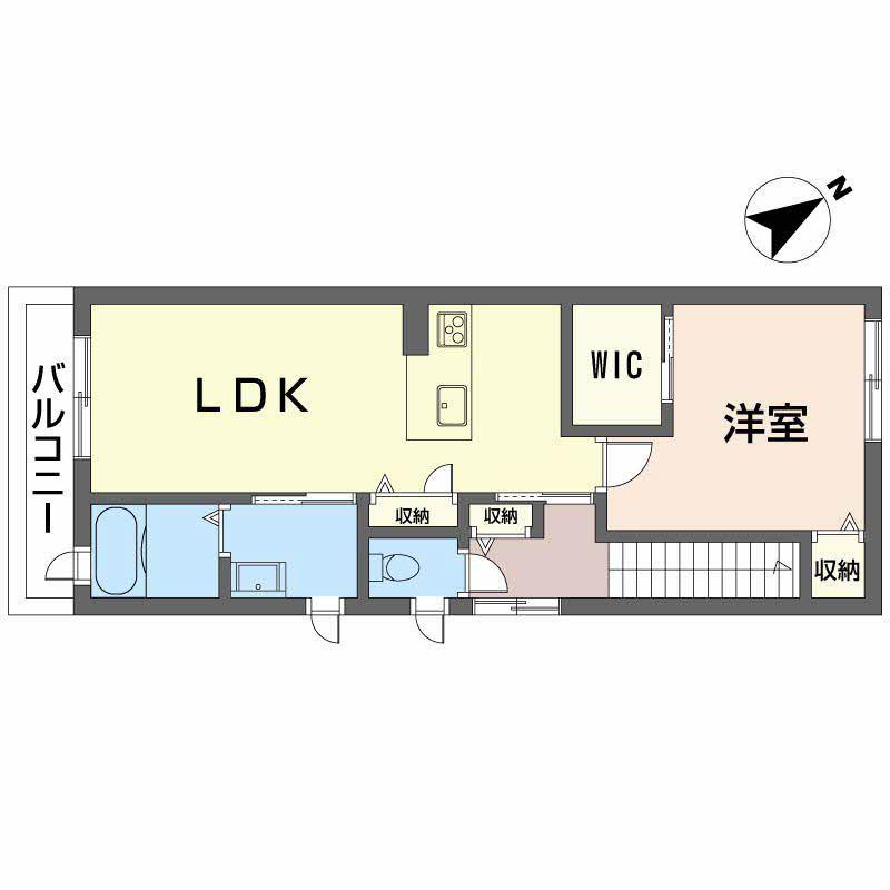 キロルS(1LDK/3階)の間取り写真