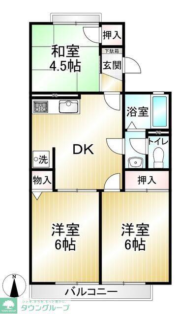 フォーレストヒルズI(3DK/2階)の間取り写真