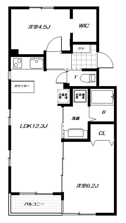 南十五番館二世館(2LDK/2階)の間取り写真