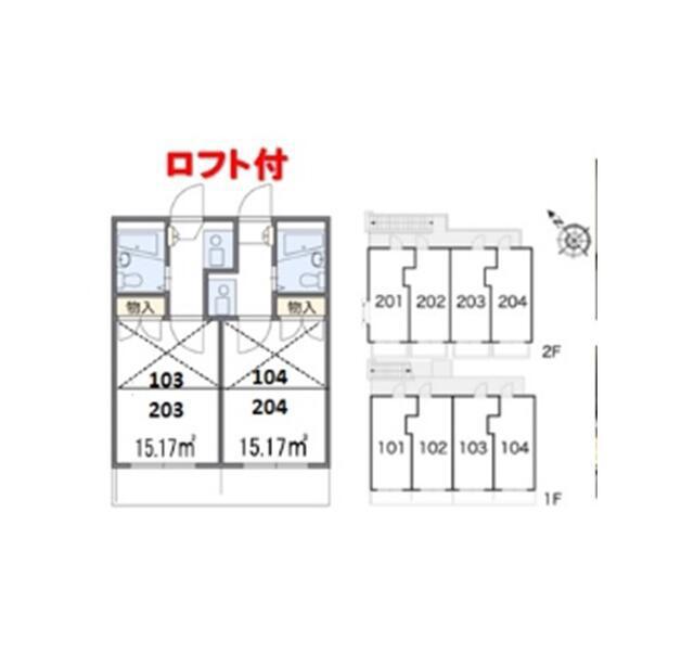 YAMARI(ワンルーム/2階)の間取り写真
