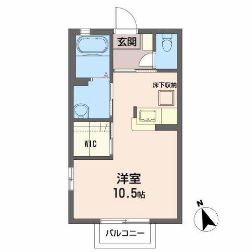 国見グリーンルーフ(ワンルーム/1階)の間取り写真