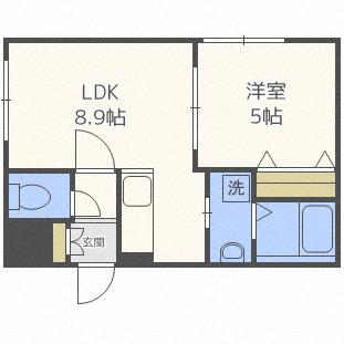 コンダクト南郷(1LDK/1階)の間取り写真