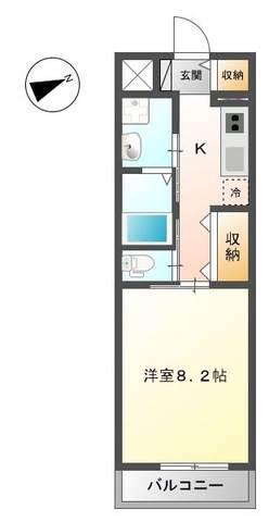 フレンドリー京橋(1K/1階)の間取り写真