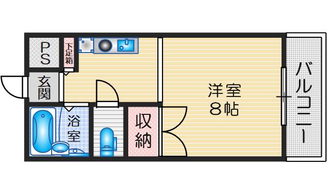 GRAN PINO 春日(ワンルーム/5階)の間取り写真