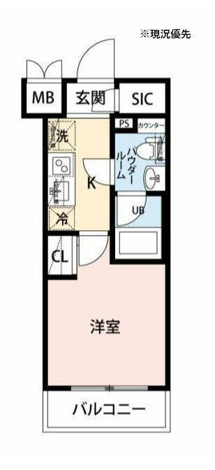クラリッサ新綱島(ワンルーム/2階)の間取り写真