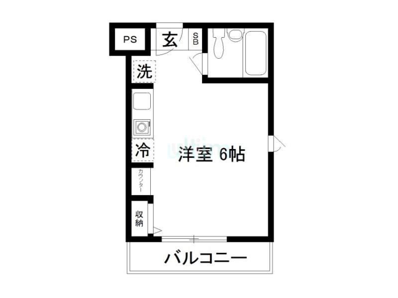 京都南ハウス(ワンルーム/2階)の間取り写真