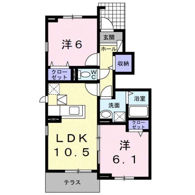 シエル・エトワレ(2LDK/1階)の間取り写真