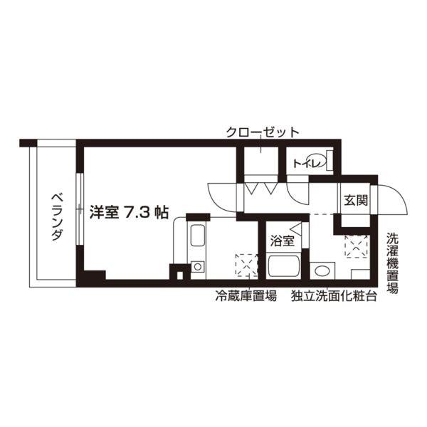 山の手ハウス(1K/6階)の間取り写真