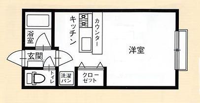 クロアジェール(ワンルーム/1階)の間取り写真