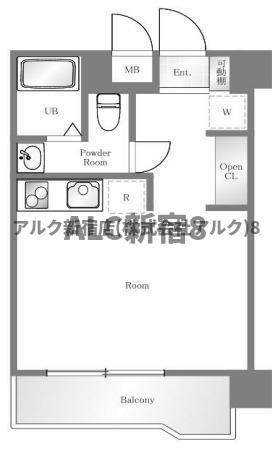 シャルマン中野坂上(ワンルーム/2階)の間取り写真