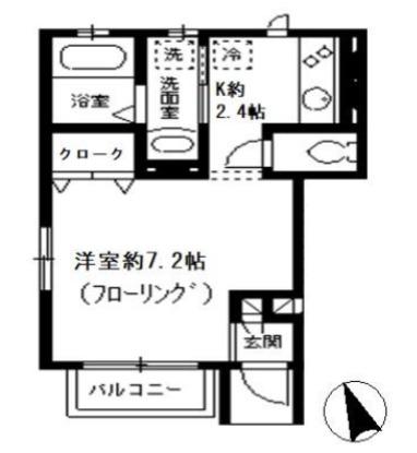 システィーナ菊川(1K/1階)の間取り写真