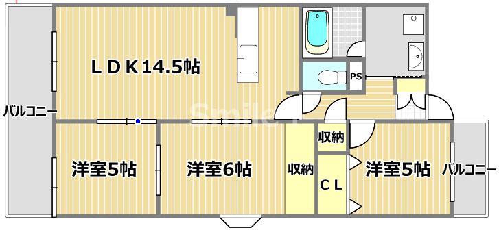 ソレアード御南(3LDK/2階)の間取り写真