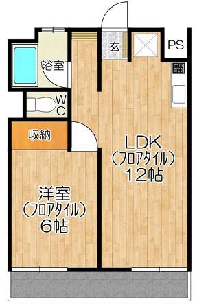 レジデンス白鷺(1LDK/3階)の間取り写真