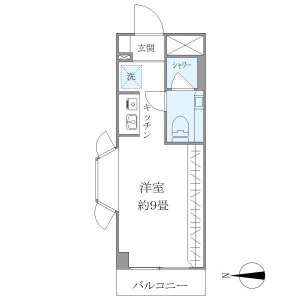 ISM平塚(ワンルーム/4階)の間取り写真