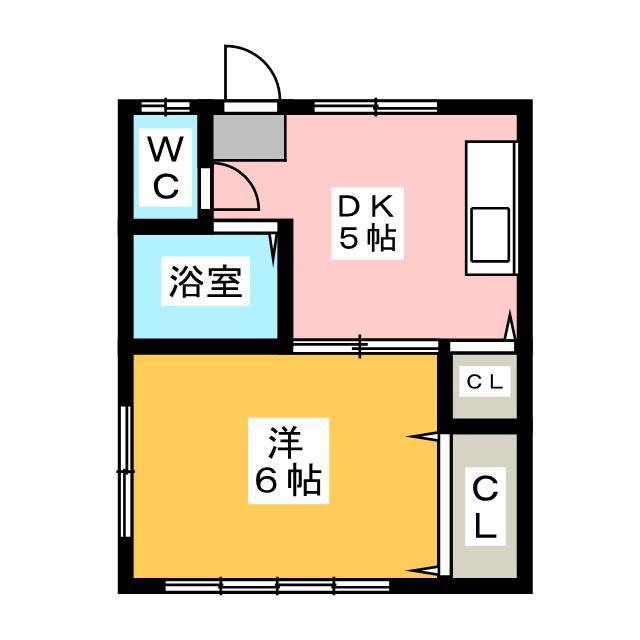 南マンション(1DK/3階)の間取り写真